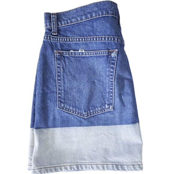 Reformation Ella Jean Mini Skirt Women's Blue Color Block Distress Zip Fly Sz 30 - Picture 4 of 8